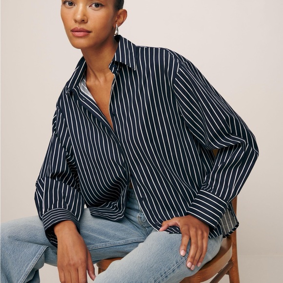 Reformation Tops - Striped Andy Oversized Shirt